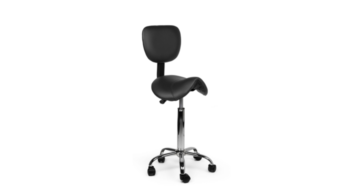 Zadelkruk office rugleuning medium harde wielen zw(8719198.3