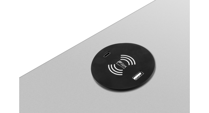 Filex, AC QI Power-Spot, 1x USB A+C, zwart