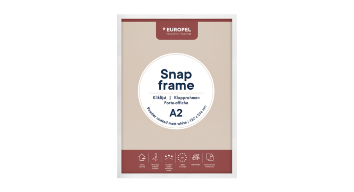 Kliklijst europel a2 25mm mat wit(355075)