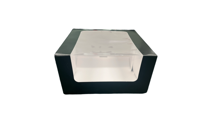 Gebaksdoos, zwart, met venster, 20x20x10cm (50 stuks)