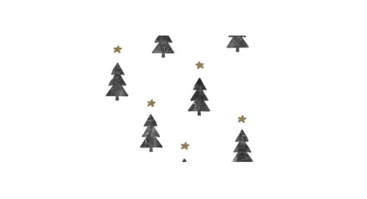 Kerst papier, 50cm x 200m, K691775/1, Tiny trees white black