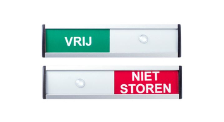 Posta, infobord, 12.5x3cm, vrij/niet storen, 39203 (1 stuk)