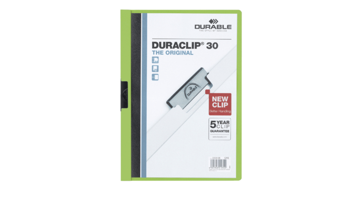 Klemmap durable 2200 a4 pl/tr 3mm groen