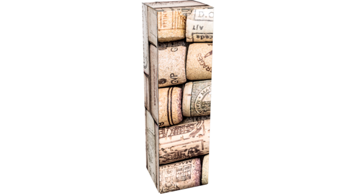 1-fles doos, Kurk, 95x95x330mm (pak a 10st)
