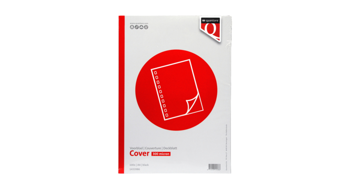 Voorblad quantore a4 pp 300 micron zwart 100 stuks(q1433986)