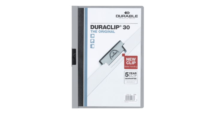 Klemmap durable 2200 a4 pl/tr 3mm grijs