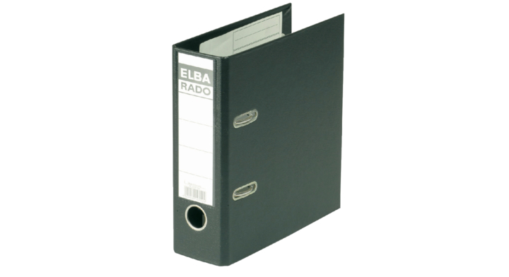 Ordner elba rado plast a5 75mm pvc zwart