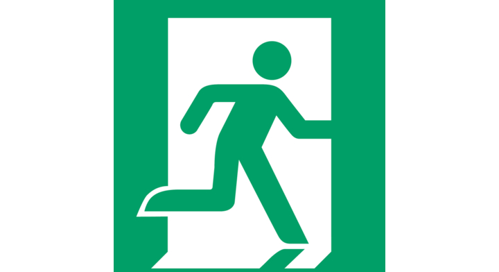 Tarifold, pictogram 'nooduitgang rechts', 20x20 cm, 7510005 (1 stuk)