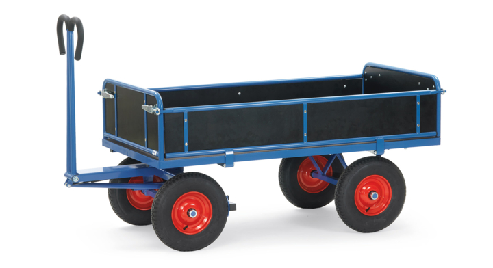 Handtrekwagen houten wanden 2000x1000mm 1250kg Rubber band