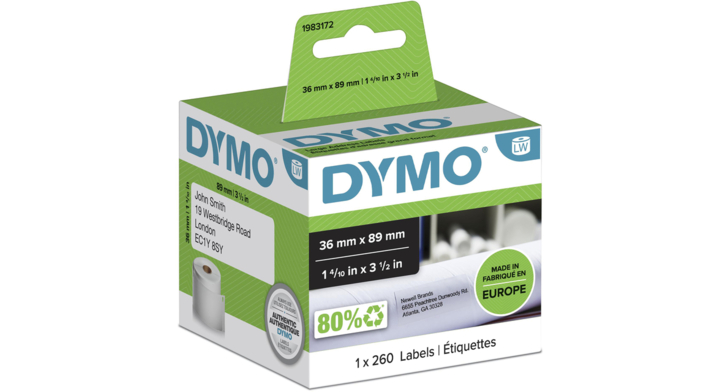 Label etiket dymo 19831 89mmx36mm adres 1x260 wit(1983172)
