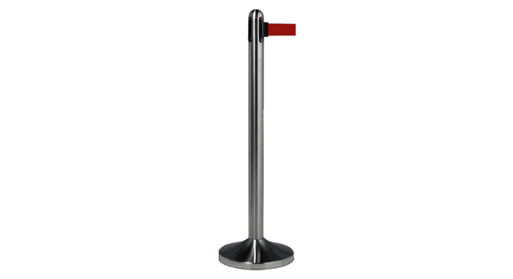 Securit, afzetpaal met 210 cm rolband, RVS/rood (1 stuk)