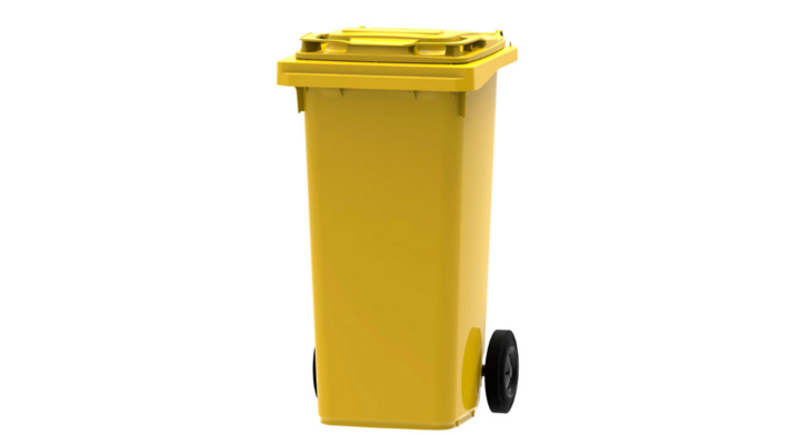 Mini-rolcontainer, 120 liter, geel, VB 120000