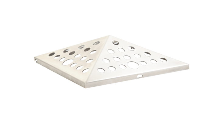 Top met gaten t.b.v. Piramide as-papierbak, RVS, VB 708659