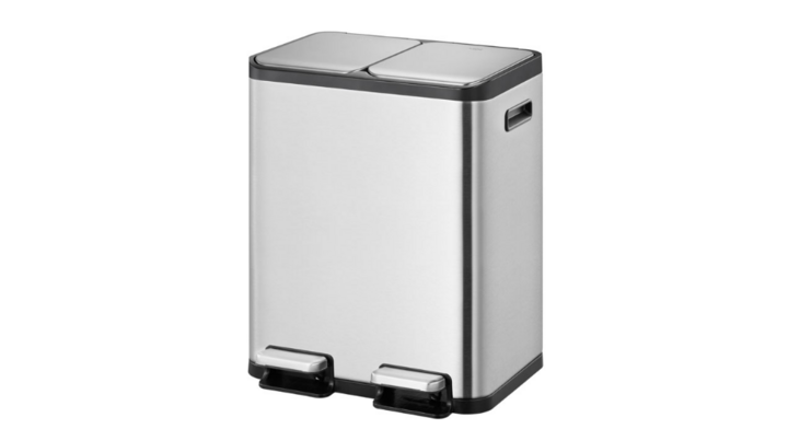 Ecocasa EKO, pedaalemmer, 2x30 liter, mat RVS, VB 912960