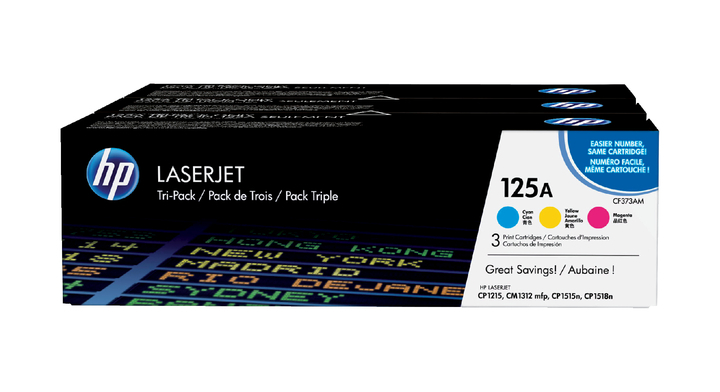 Tonercartridge hp cf373am no 125a kleur(cf373am) pak/3 stuks