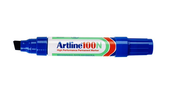 Viltstift artline 100 perm schuin 4-12mm bl