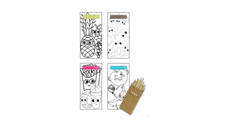 Bestekzak kids dessin, incl. 6 potloodjes (100 stuks)