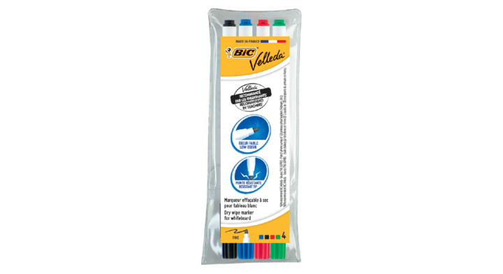 Viltstift bic 1721 whiteboard rond 1mm ass