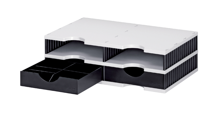 Vakkenset styrodoc duo 4vaks deelbaar zwart/grijs(268-0202.9