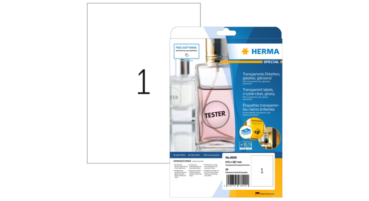 Etiket herma 8020 210x297mm 25st(8020)