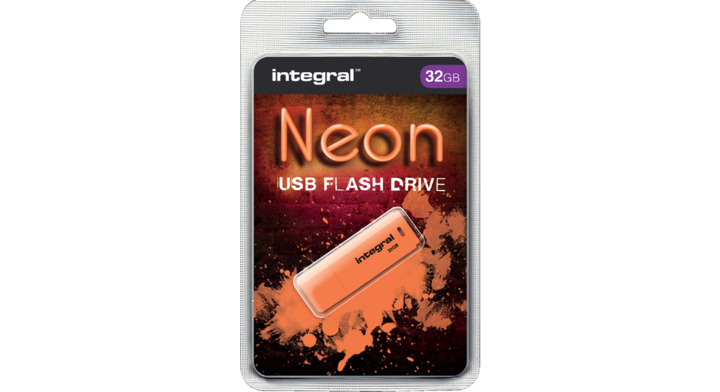 Usb-stick integral fd 32gb neon oranje(infd32gbneonor)