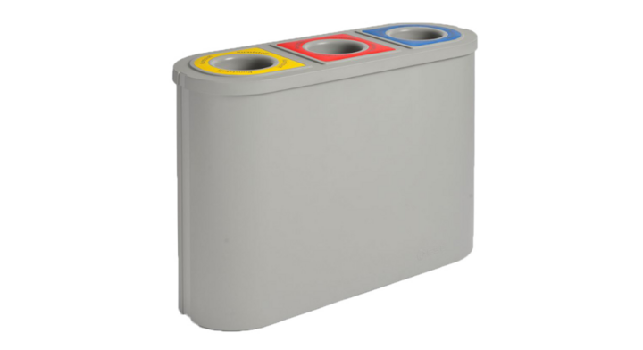 Triomf, afvalscheidingsbak, 3x45 liter, grijs, VB 716340
