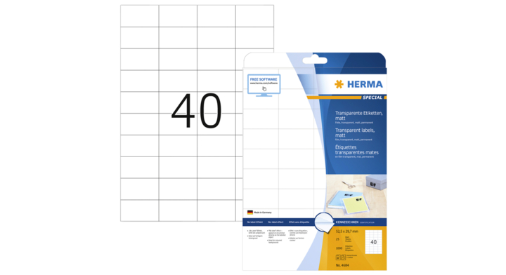 Etiket herma 4684 a4 52.5x29.7mm tr folie perm(4684)