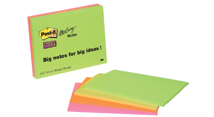 Post-it 3M, memoblok, 152x101mm, super sticky assorti(180st)
