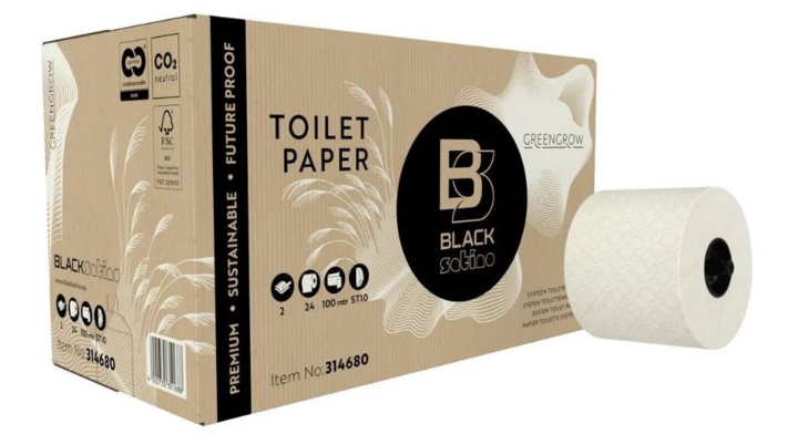 BlackSatino GreenGrow | Systeemrol Toiletpapier | 100 Meter | 2-Laags | ST10 | Lichtbeige | 314680 (24 stuks)