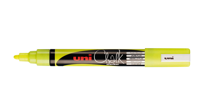 Krijtstift uni-ball rond 1.8-2.5mm fluor geel(pwe5m j fluo)