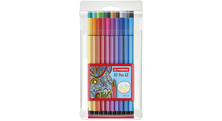 Viltstift stabilo 68/20 ass(6820/pl)