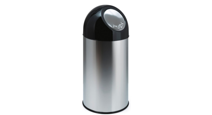 Afvalbak met pushdeksel & binnenbak, 40 liter, RVS, VB 480002