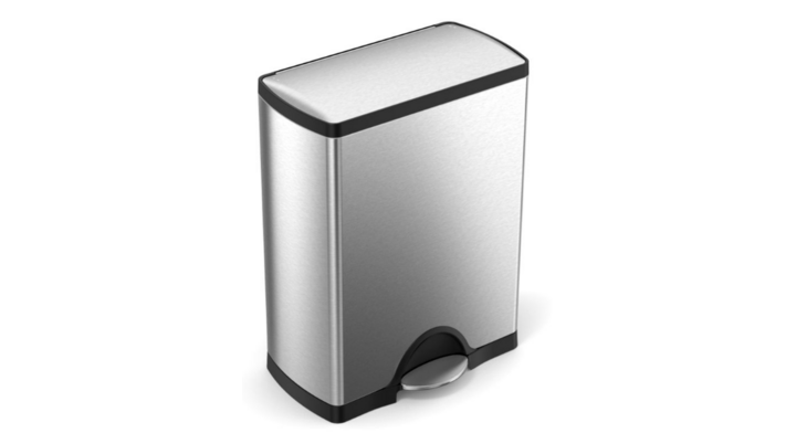Simplehuman Recycler, afvalbak, 30+16 liter, mat RVS, VB 006826