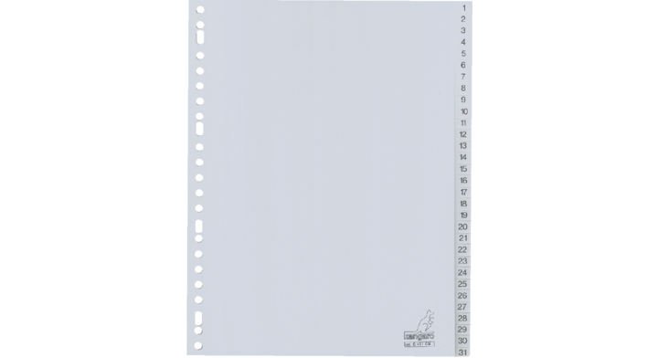 Tabblad kangaro g431cm a4 23r pp 31dlg 1-31 grijs(g431cm)