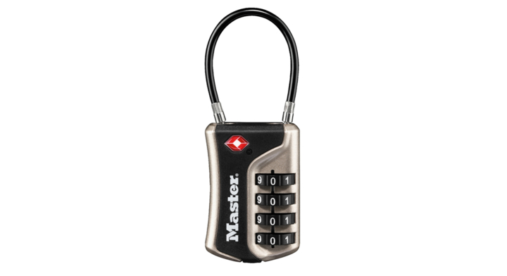 Hangslot masterlock 4-cijfer tsa flex  zwart 35mm(3520190943
