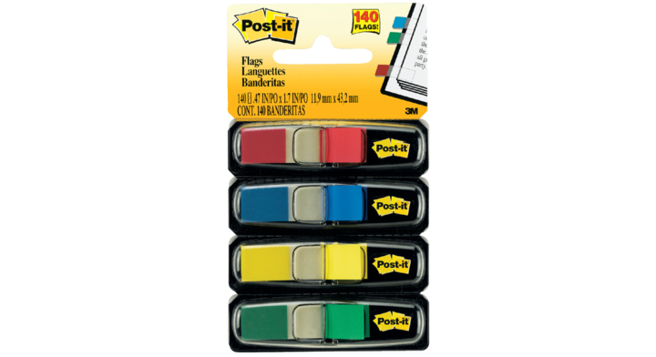 Indextabs 3m post-it 6834 1/2 inch ass