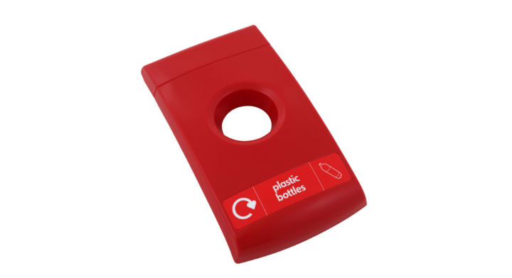 Deksel voor afvalstroom plastic bottles, rood, VB 063840