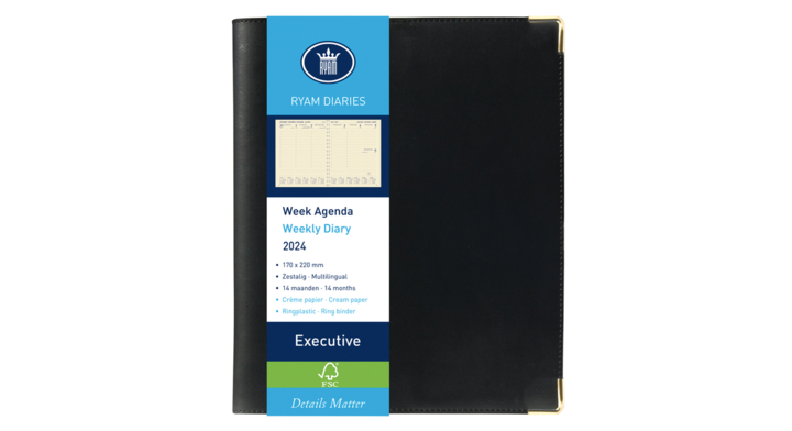 Agenda ryam executive majestic ringplastic 2025, 170x220mm