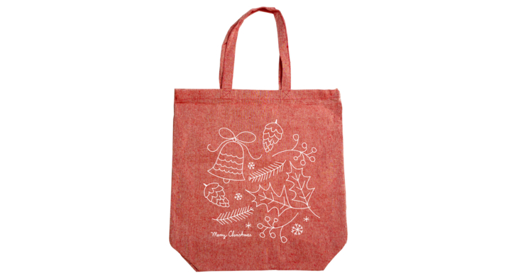 Katoen gerecycled kersttas , Christmas Doodle 42x44+2x7(100)