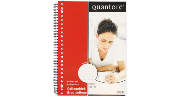 Collegeblok quantore 23rings ruit 5x5mm 70gram