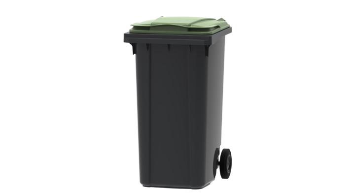 Rolcontainer, 240 liter, grijs/groen, VB 240000