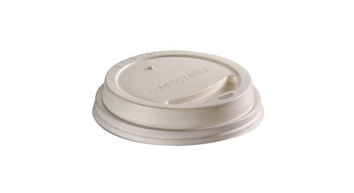 Deksel voor drinkbeker, CPLA, 62mm, wit (500 stuks) | OP=OP AANBIEDING