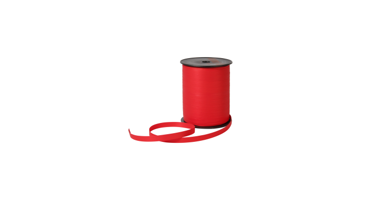 Krullint, paperlook ,10mm x 250m, rood