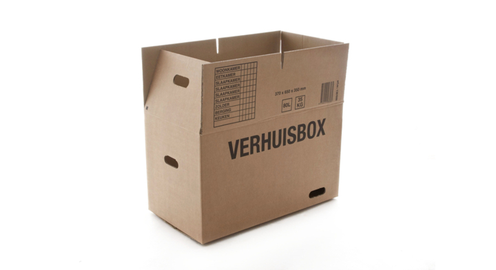 Verhuisdoos budget 370x650x350mm dubbelgolf bruin(10077)
