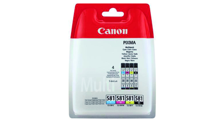 Inkcartridge canon cli-581 zwart + 3 kleuren(2103c004)
