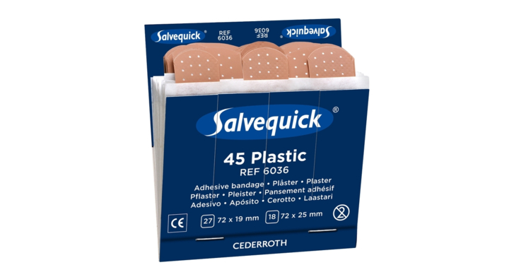 Salvequick, navulling plastic pleisters, 33503 (6x45 stuks)