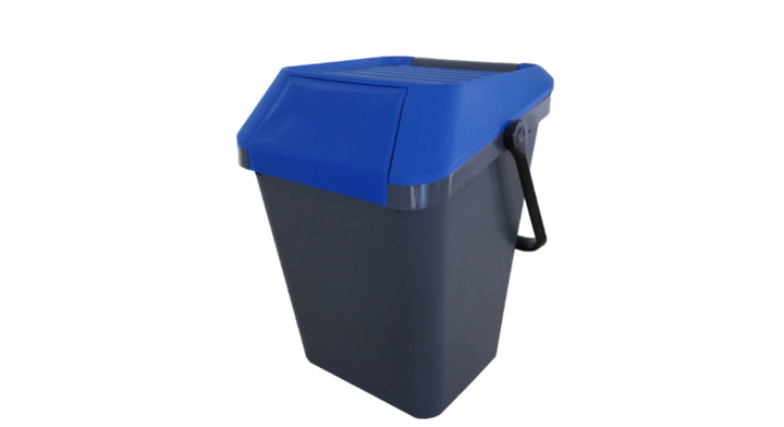 Easymax, stapelbare afvalbak, 45 liter, grijs/blauw, VB 187904