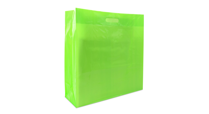 Blokbodemtas, 45+18x48cm, helder plastic, groen (250 stuks)