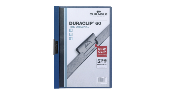 Klemmap durable 2209 a4 pl/tr 6mm donkerblauw