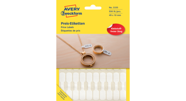 Etiket avery zweck 3335 49x10mm 924st